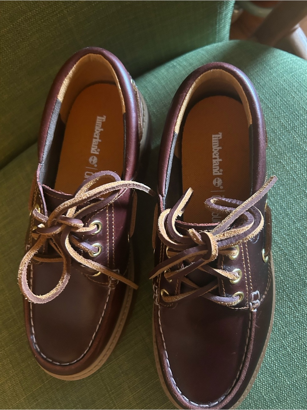Timberland ‘root beer’ Leather stone street platform boat shoes - Picture 2 of 4